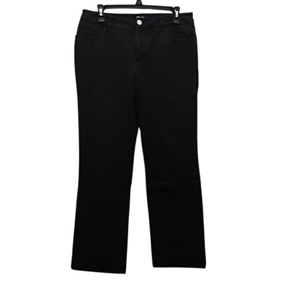 Chaps Mid Rise Straight Leg Pant Size 8 Women's Black Casual Preppy Pockets - Picture 2 of 9